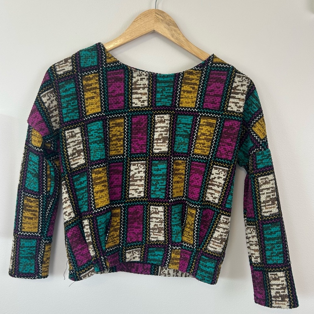 Boxy 3/4 Sleeve Sweater Blouse